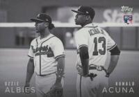 2018 Topps on Demand Black & White Candid Moments #CM-7 Ozzie Albies/Ronald Acuna Jr. Baseball Card