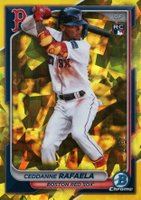 2024 Bowman Chrome Sapphire Edition #5 Ceddanne Rafaela Yellow Baseball Card