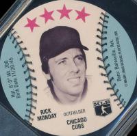 1976 Isaly's Sweet William Disc # Rick Monday Baseball Card