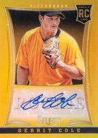 2013 Panini Select #247 Gerrit Cole Autograph-Gold Prizm Baseball Card