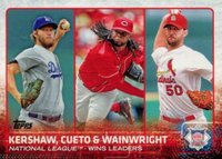 2015 Topps #85 Adam Wainwright/Clayton Kershaw/Johnny Cueto Baseball Card