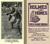 1916 Holmes for Homes Bread #70 Hank Gowdy Baseball Card