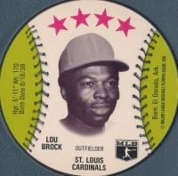 1976 Isaly's Sweet William Disc # Lou Brock Baseball Card