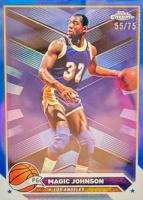 2023 Topps Chrome #97 Magic Johnson Blue Refractor Basketball Card