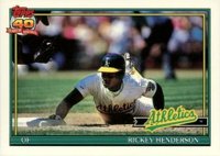 1991 Topps Tiffany #670 Rickey Henderson Baseball Card