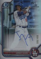 2022 Bowman Chrome Prospect Autographs #CPAJV Jorbit Vivas Refractor Baseball Card