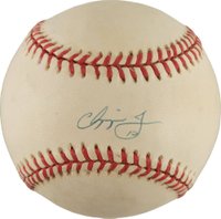 1999 Hall of Fame Autographs # Chipper Jones Ball Baseball Card