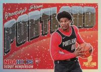 2023 Panini NBA Hoops Rookie Greetings #3 Scoot Henderson Winter Holo Basketball Card