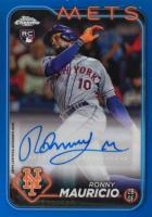 2024 Topps Chrome Update Chrome Baseball Update Series Autographs #ACRM Ronny Mauricio Blue Refractor Baseball Card