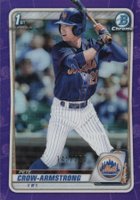 2020 Bowman Draft #BD72 Pete Crow-Armstrong Chrome-Purple Refractor Baseball Card