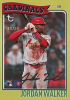 2023 Topps Brooklyn Collection #21 Jordan Walker Chartreuse Baseball Card