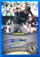 2011 Topps Chrome #205 Chris Sale Autograph- Blue Fractor Baseball Card