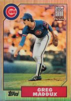 2001 Topps Chrome Traded #T123 Greg Maddux 1987 Reprint-Retrofractor Baseball Card