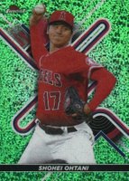 2022 Topps Finest #28 Shohei Ohtani Green Speckle Refractor Baseball Card