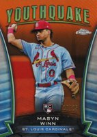 2024 Topps Chrome Youthquake #YQ9 Masyn Winn Orange Refractor Baseball Card