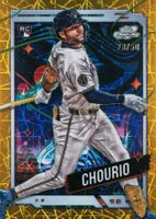 2024 Topps Chrome Cosmic #179 Jackson Chourio Gold Interstellar Refractor Baseball Card