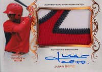 2018 Leaf Trinity Patch Autograph #PA-JS2 Juan Soto Baseball Card