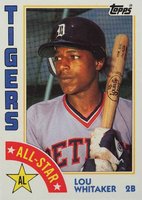 1984 Topps #398 Lou Whitaker Baseball Card