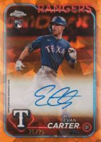 2024 Topps Chrome Sapphire Chrome Sapphire Autographs #CSAEC Evan Carter Orange Baseball Card