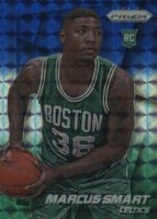 2014 Panini Prizm #256 Marcus Smart Blue & Green Mosaic Prizm Basketball Card