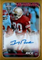 2024 Topps Chrome Base Autographs Variations #BAJRI Jerry Rice Gold Refractor Football Card
