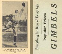 1916 Gimbels #88 Harold Janvrin Baseball Card