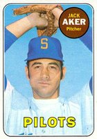 1969 Topps #612 Jack Aker Baseball Card