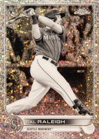 2022 Topps Chrome #149 Cal Raleigh Black & White Mini Diamond Refractor Baseball Card