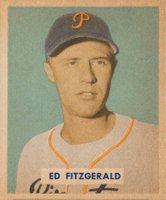 1949 Bowman #109 Ed FitzGerald Script name on Back Baseball Card