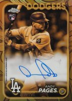 2024 Topps Gilded Collection Topps Chrome Cast in Gold Variation Autographs #AP Andy Pages Baseball Card