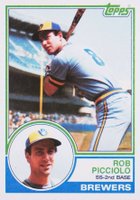 1983 Topps #476 Rob Picciolo Baseball Card