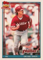 1991 Topps Tiffany #439 Dickie Thon Baseball Card