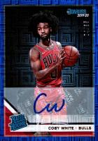 2019 Panini Donruss #206 Coby White Signature-Blue Infinite Basketball Card