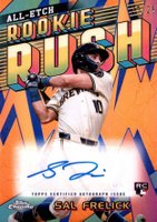 2024 Topps Chrome Update Chrome All-Etch Rookie Rush Autographs #SF Sal Frelick Orange Refractor Baseball Card