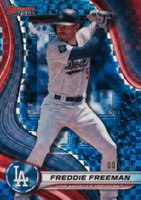 2024 Bowman's Best #32 Freddie Freeman Blue X-Fractor Baseball Card