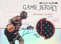 1999 Upper Deck Encore Game Jersey Autograph #MJ-A Michael Jordan Game Jersey-Autograph Basketball Card