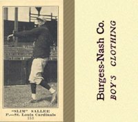 1916 Burgess-Nash Co. #153 Slim Sallee Baseball Card