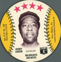 1976 Carousel Discs # Hank Aaron Baseball Card