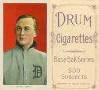 1909 White Borders Drum 350 #96 Ty Cobb Portrait-Red Background Baseball Card