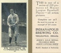 1916 Indianapolis Brewing #95 Wm. Killefer, Jr. Baseball Card