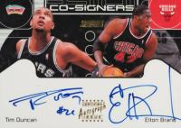 2000 Stadium Club Co-Signers #CS4 Elton Brand/Tim Duncan Basketball Card