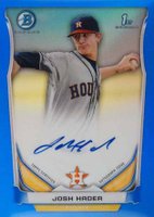 2014 Bowman Prospect Autograph #JHA Josh Hader Chrome-Blue Refractor Baseball Card