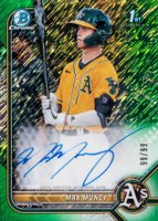 2022 Bowman Chrome Prospect Autographs #CPAMMU Max Muncy Green Shimmer Refractor Baseball Card