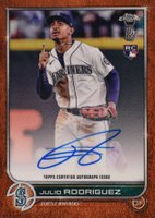 2022 Topps Chrome Ben Baller Autographs #JR Julio Rodriguez Orange Refractor Baseball Card