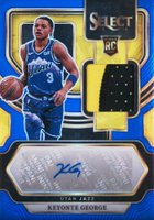 2023 Panini Select Rookie Jersey Autographs #RJKEY Keyonte George Blue Prizm Basketball Card