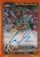 2024 Topps Chrome Rookie Autographs #RALBU Lawrence Butler Orange Wave Refractor Baseball Card