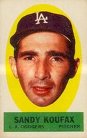 1963 Topps Peel-Offs # Sandy Koufax Instruction Back Baseball Card