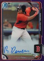 2015 Bowman Prospect Autographs #RD Rafael Devers Chrome-Purple Refractor Baseball Card