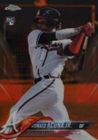 2018 Topps Chrome #193 Ronald Acuna Jr. Orange Refractor Baseball Card