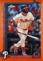 2025 Topps Chrome Logofractor Edition #31 Kyle Schwarber Orange Refractor Baseball Card